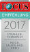 Focus Empfehlung 2017 - Strahlentherapeut Hochsauerlandkreis